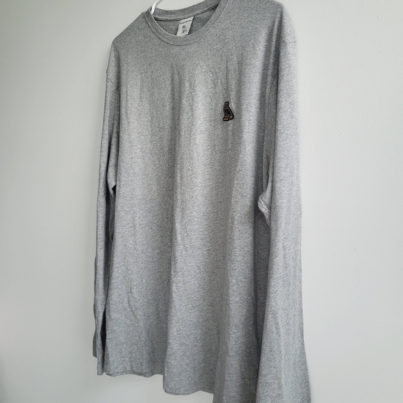 OVO Grey Essential Long Sleeve Shirt Men Top Size XL NWT - Picture 2 of 9